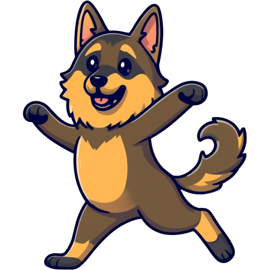 German Shepard dancing emoji