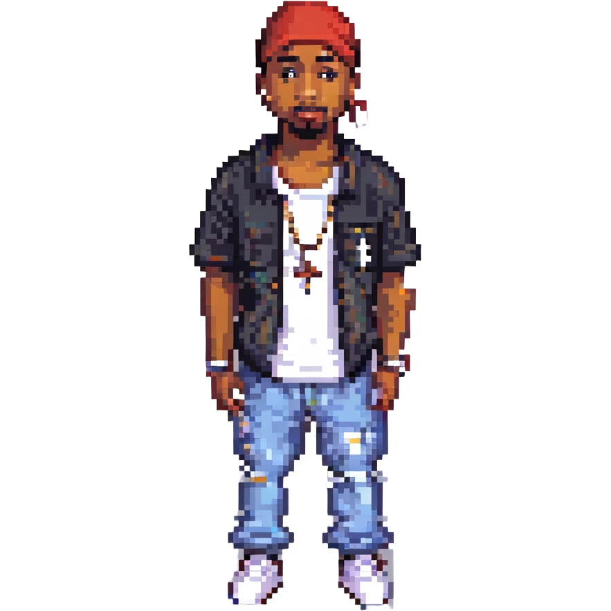 2Pac в полный рост, no background emoji