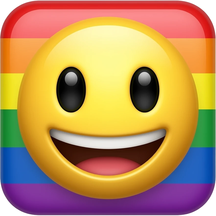 Grining face with rainbow colored base emoji