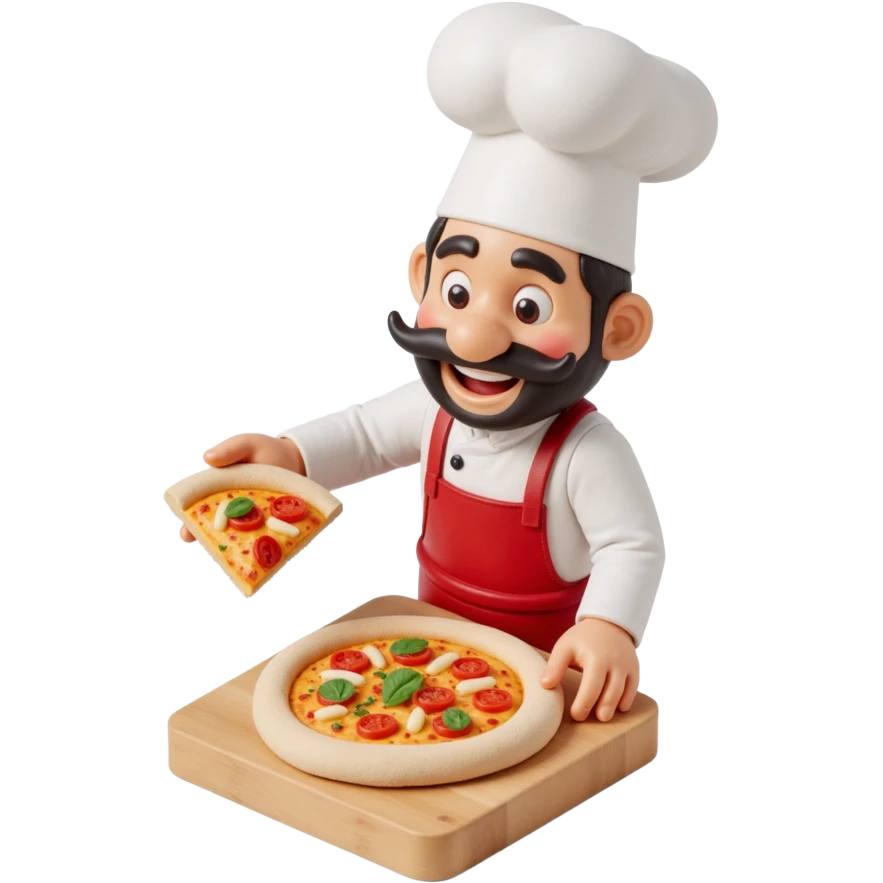 smiling Italian chef spinning pizza dough emoji
