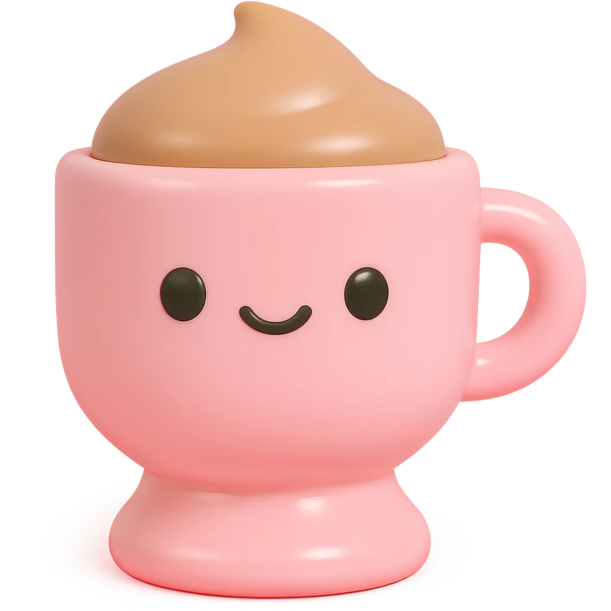 a pink mocha, cute and inviting emoji