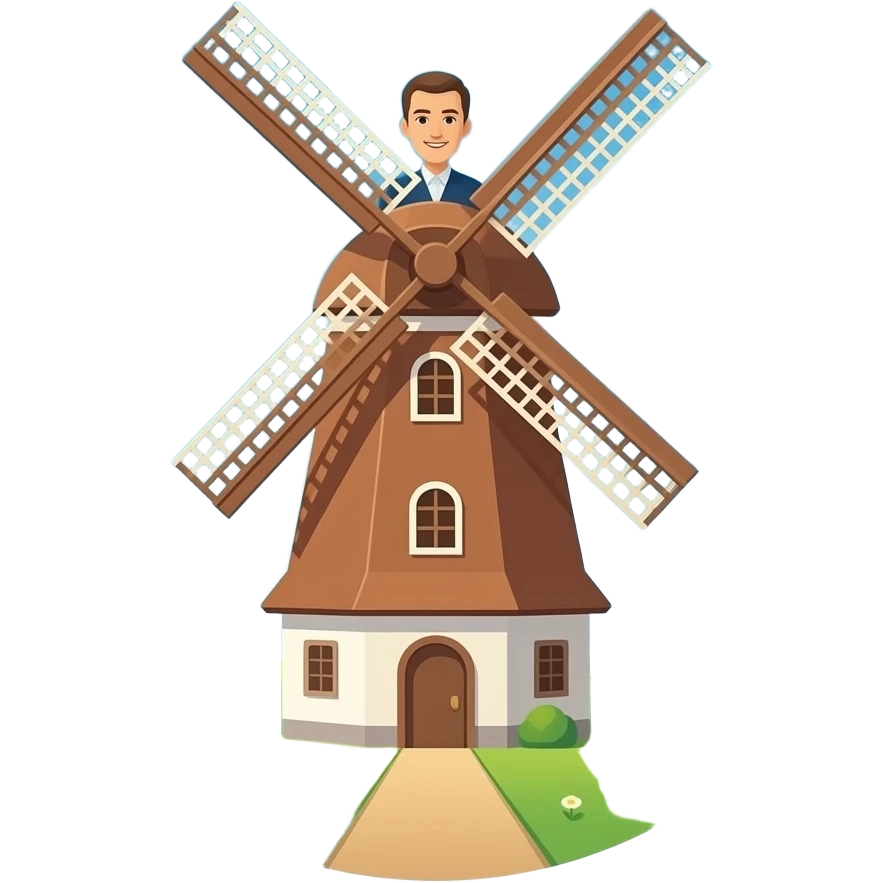 man Inside Windmill emoji