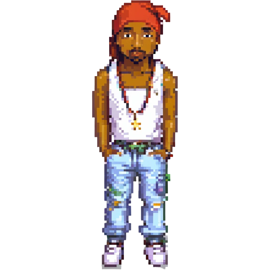 2Pac в полный рост, no background emoji