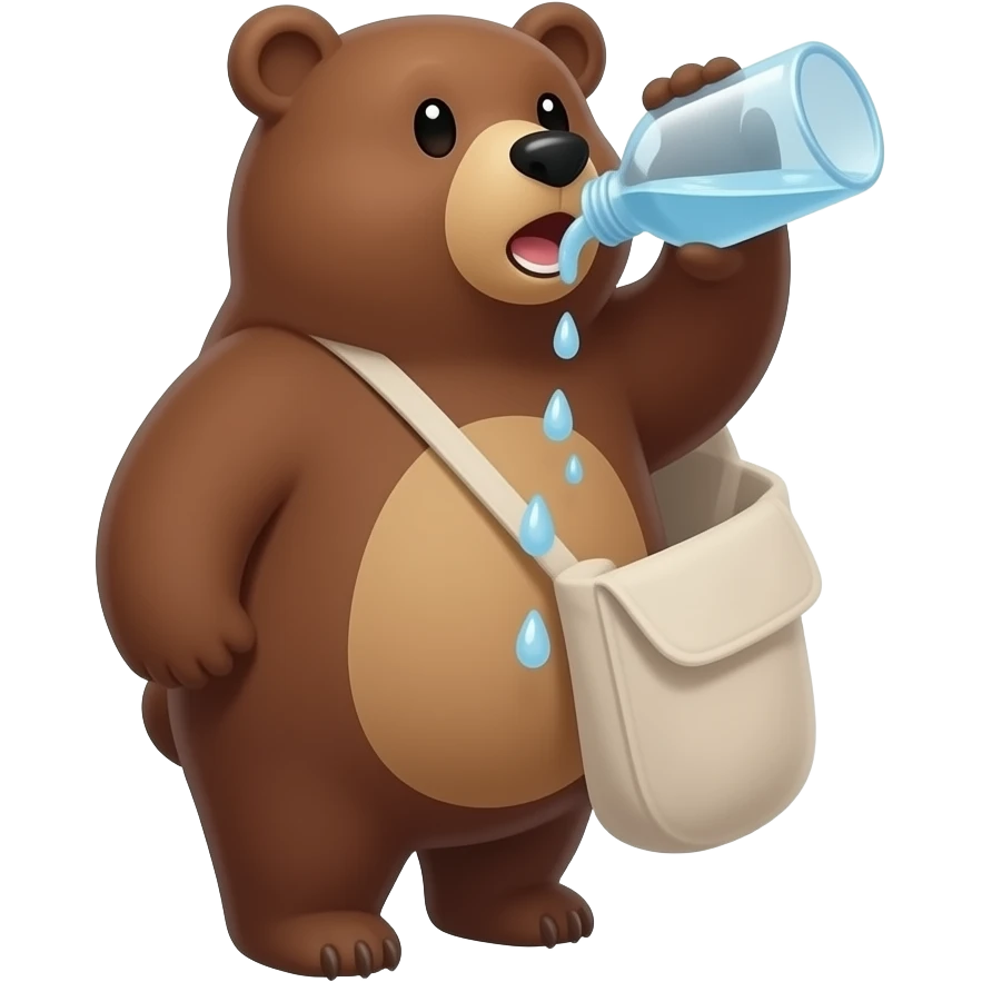 su içen ayı emoji