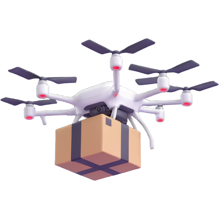 delivery drone with package emoji