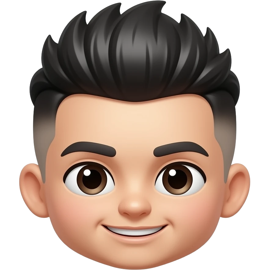 - only hair undercut - Glam-pop aesthetic - Chibi emoji style emoji