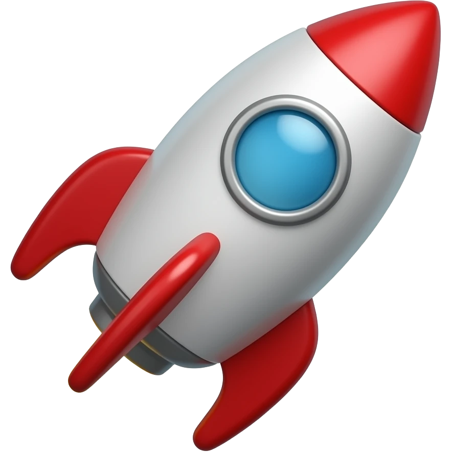 a rocket flying vertically emoji