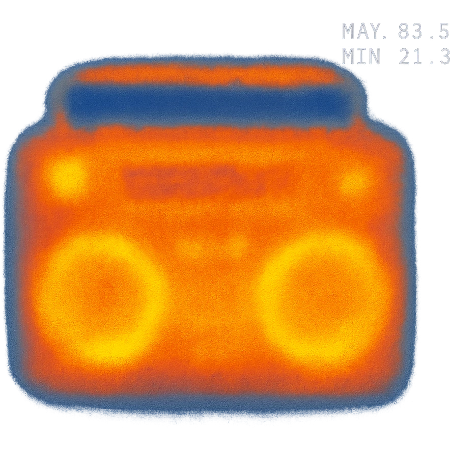 A boombox column emoji