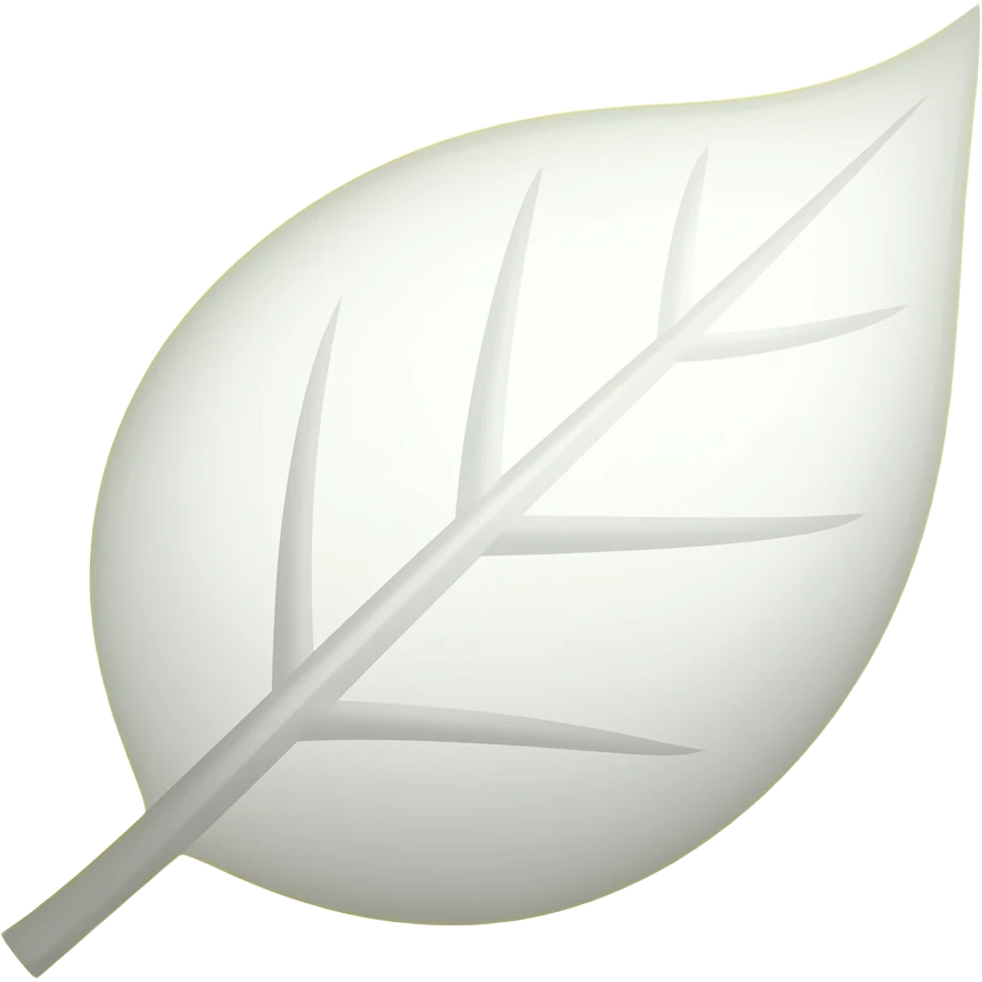 “Minimalist white leaf emoji, yellow outline, glowing edges, simple vector icon, transparent background.” emoji