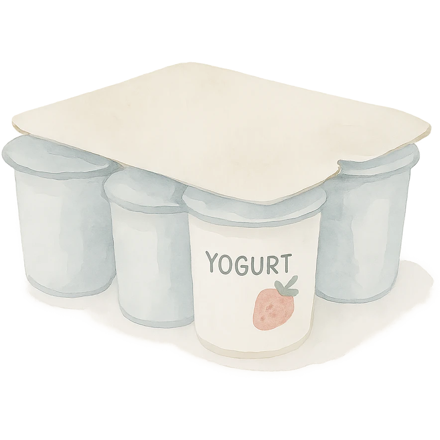 a pack of 6 yogurht emoji