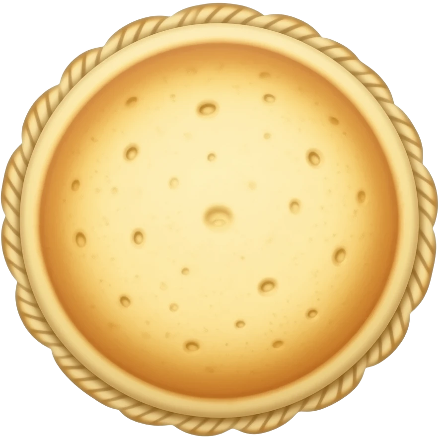 Single Salvadoran pupusa de queso, round flat corn tortilla, top view, thick circular handmade pupusa, lightly toasted golden brown surface, melted cheese slightly visible, authentic Salvadoran food emoji, transparent background, not folded, not taco, no face, no hands, no plate, no extra objects emoji