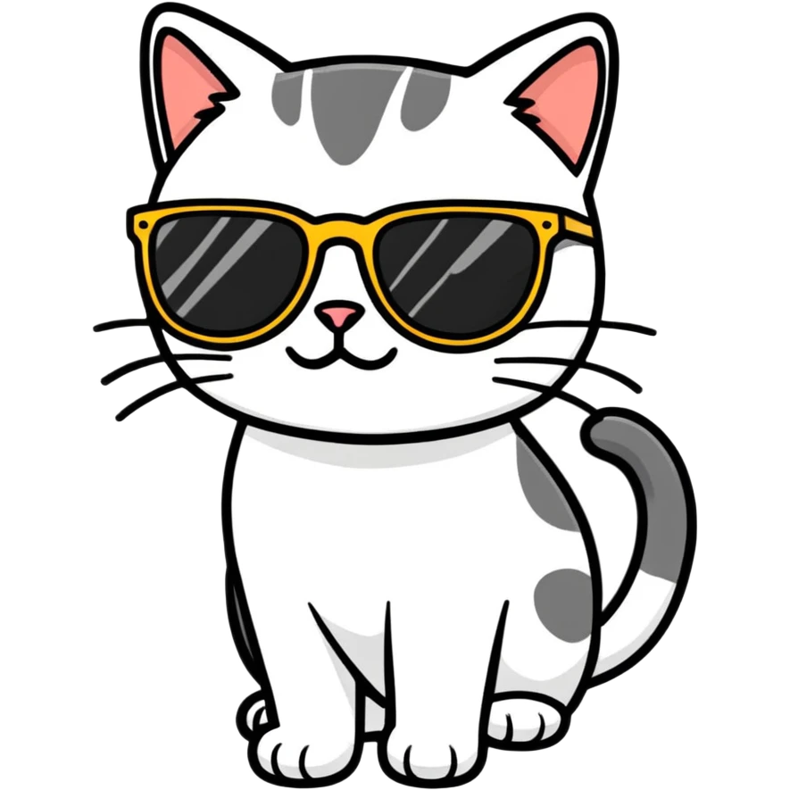 Cat with sunglasses emoji