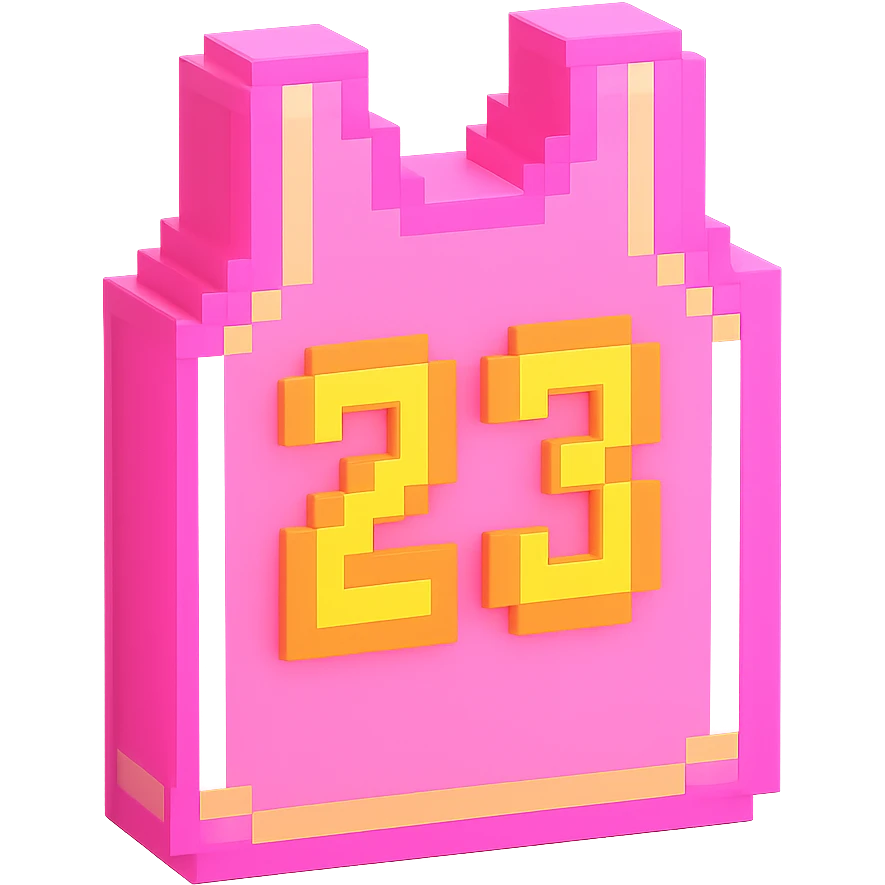 светящейся розовая баскетбольная майка с надписью "23", no background emoji