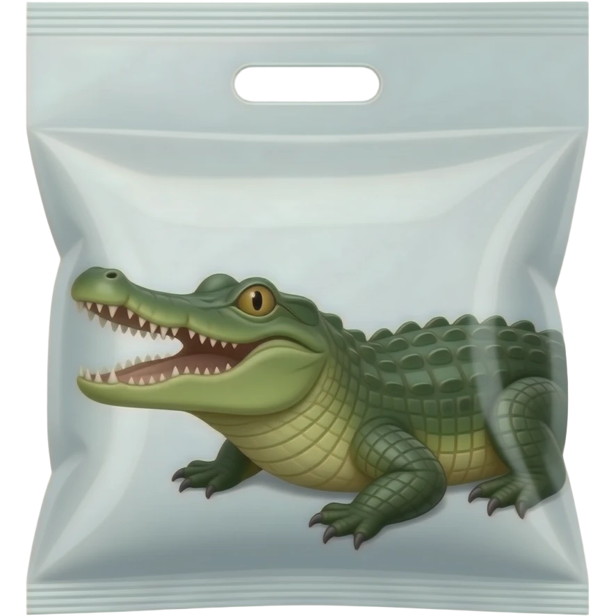 plastic drug baggy with a crocodile on it emoji