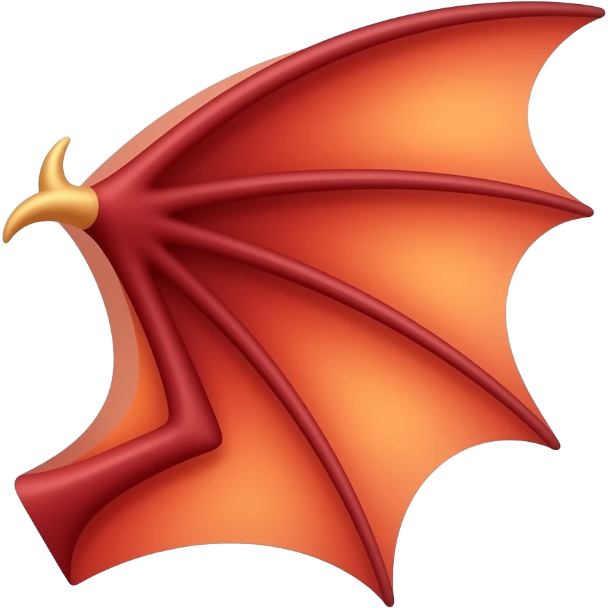 Red chibi single dragon wing emoji