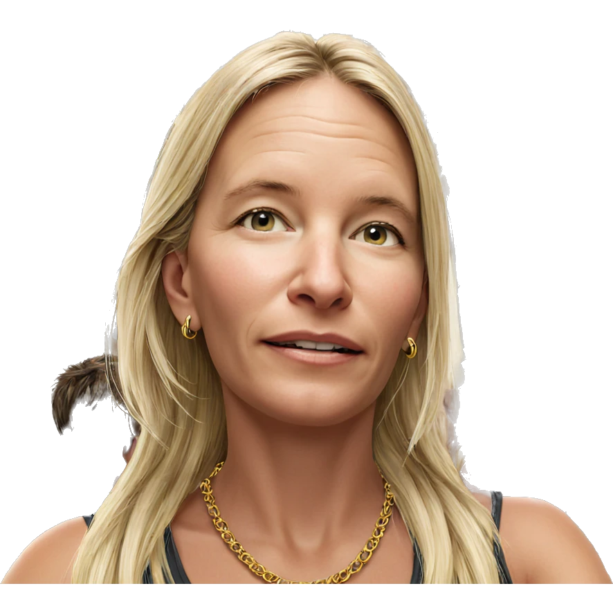 realistic blonde hair with necklace emoji