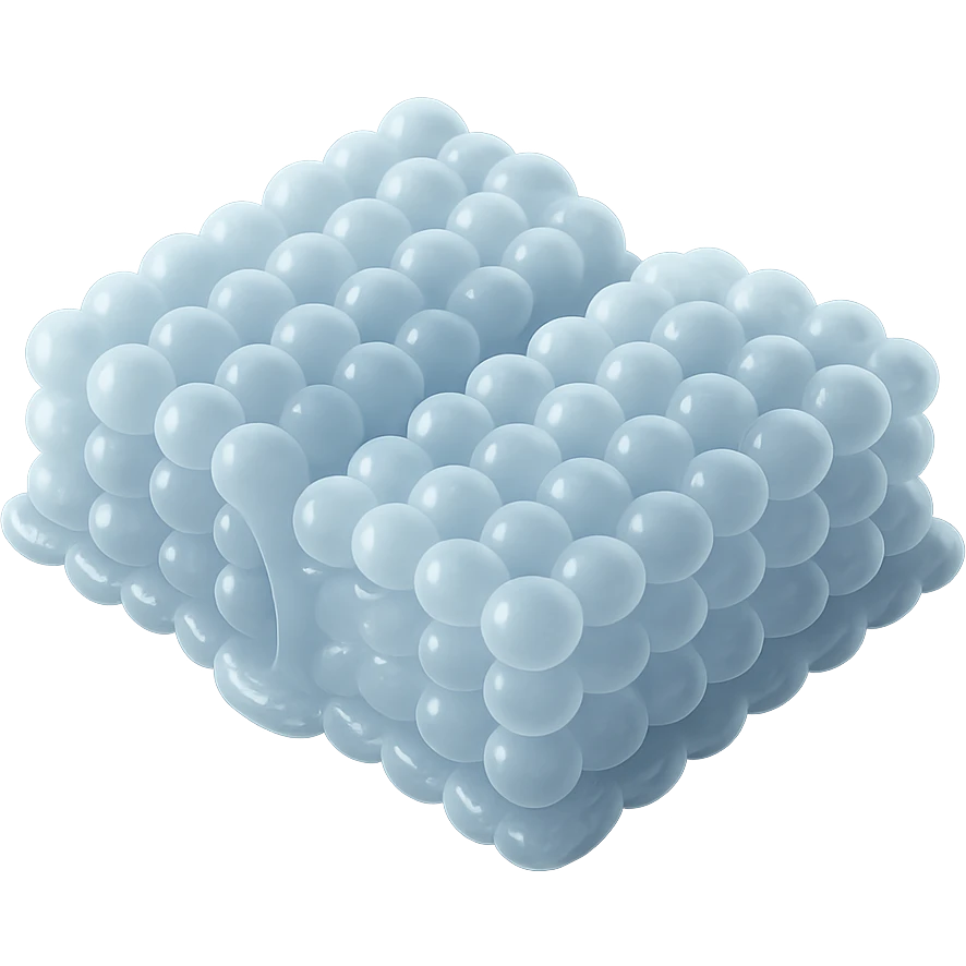 top view of a thick open book made entirely of small, very bright white fluffy convex clouds, matte glass style emoji