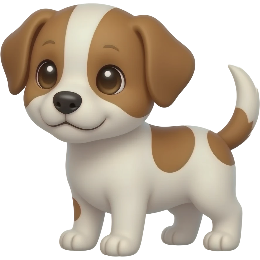 cute brown and white puppy emoji
