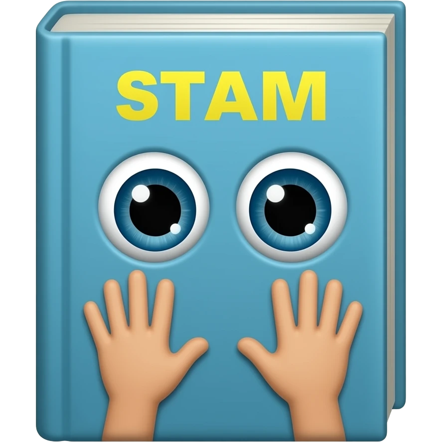 Зроби книгу STEM і хай там будуть намальовані очі та зроби руки emoji