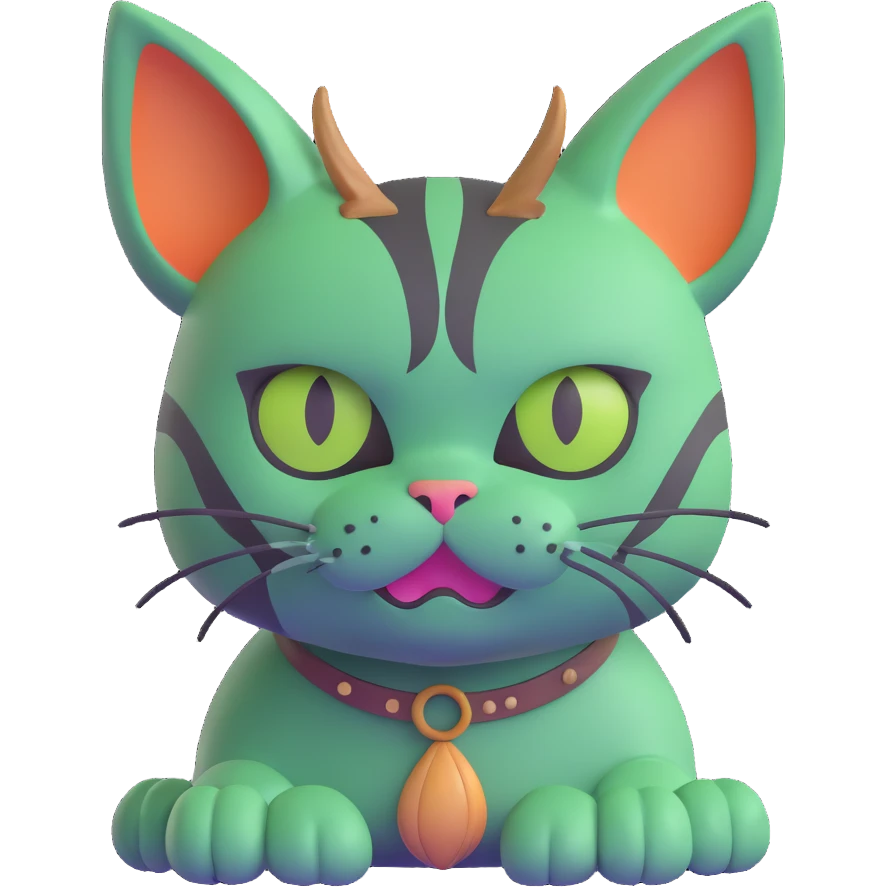 cat as Shrek with green skin and ogre ears emoji