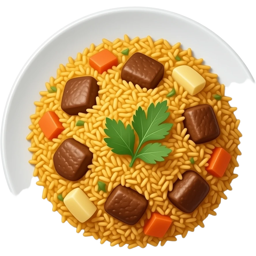 Beef biryani plate emoji