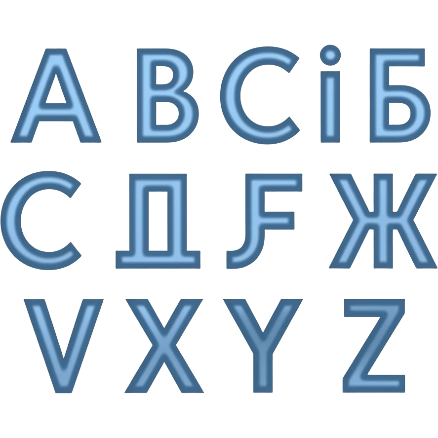 А В Б С Д Е Ж З emoji