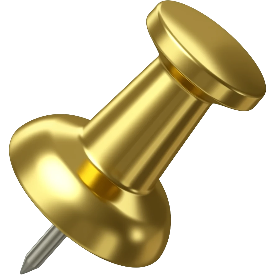 ultra-realistic gold pushpin emoji
