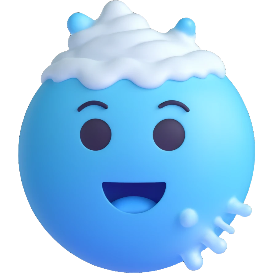 frosty breath emoji with blue hues showing cold air temperature emoji