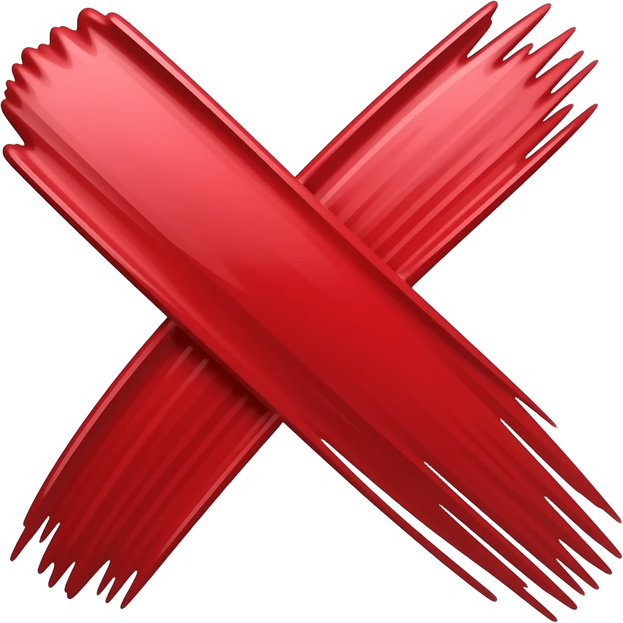 trazo pincel equis roja emoji