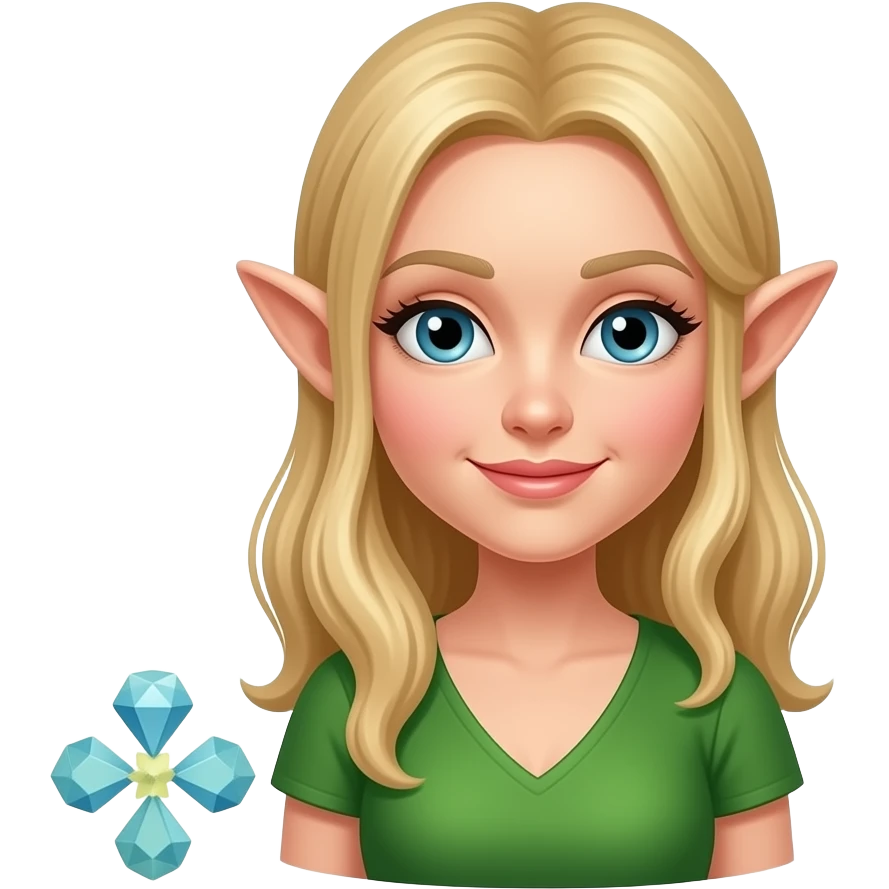 🧝🏻‍♀️🌞🌼💎☁️💚 emoji