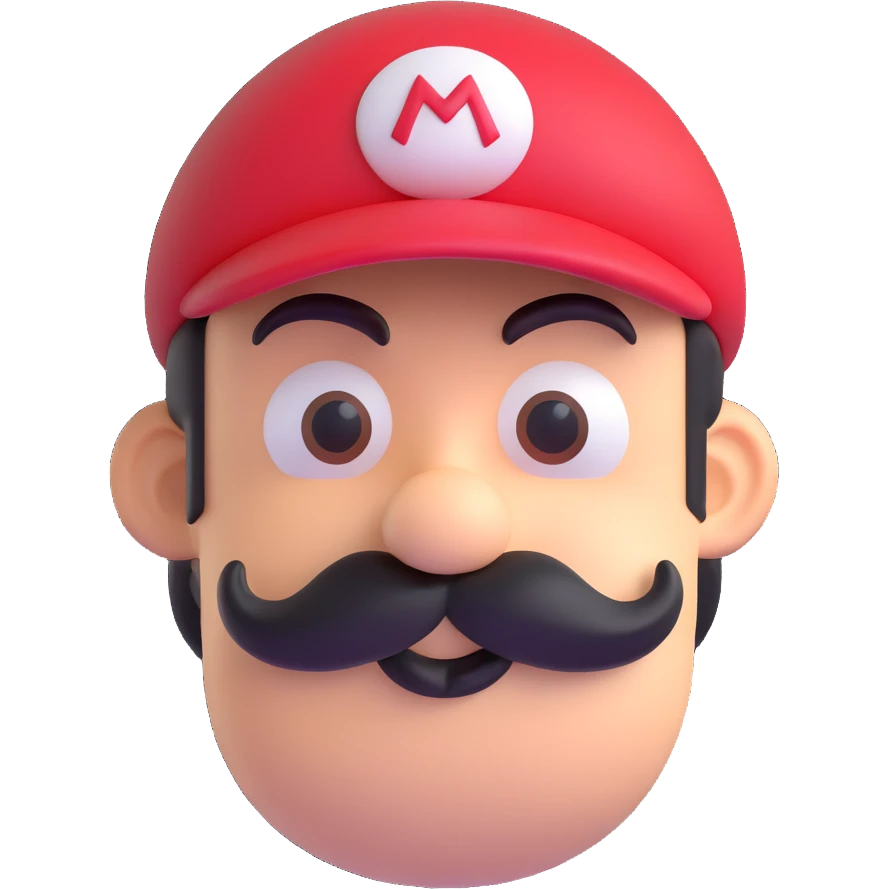 Mario with mustache and red cap emoji