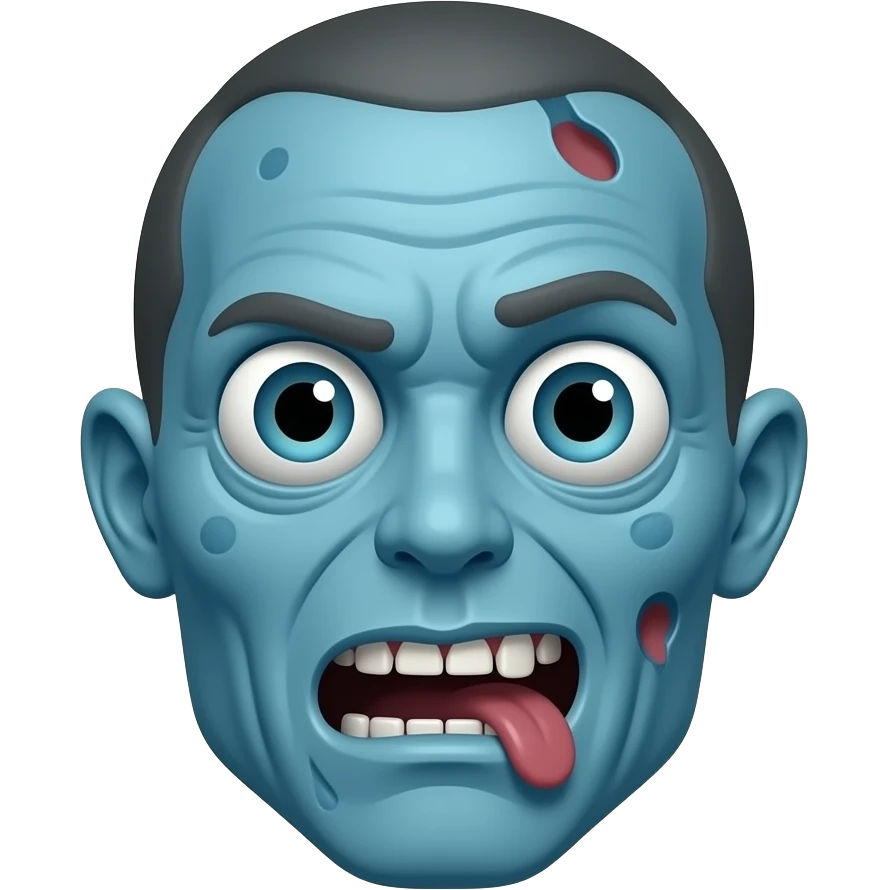 un zombie color azul emoji