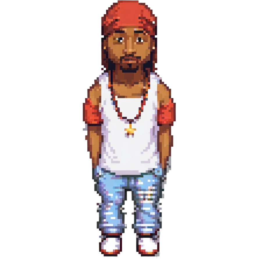 2Pac в полный рост, no background emoji