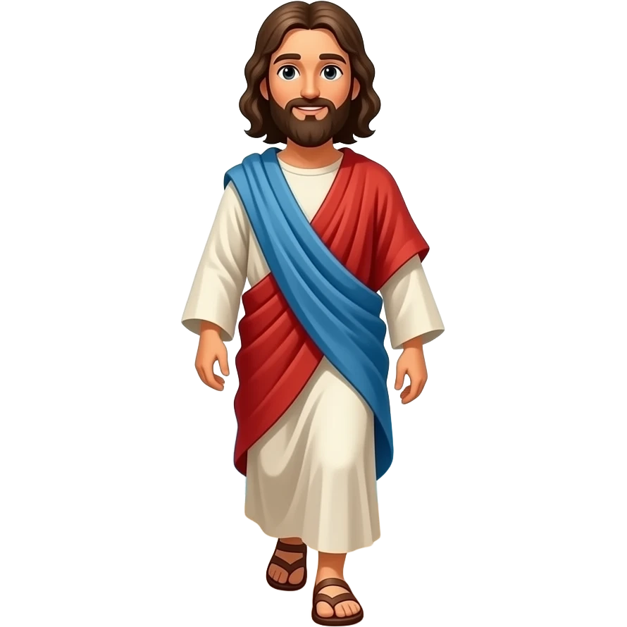 Moses walking down a path in between waves emoji