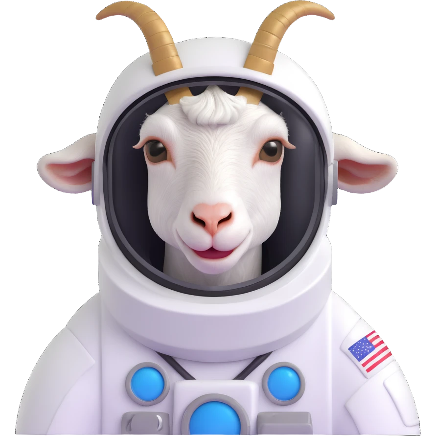 goat astronaut with helmet emoji
