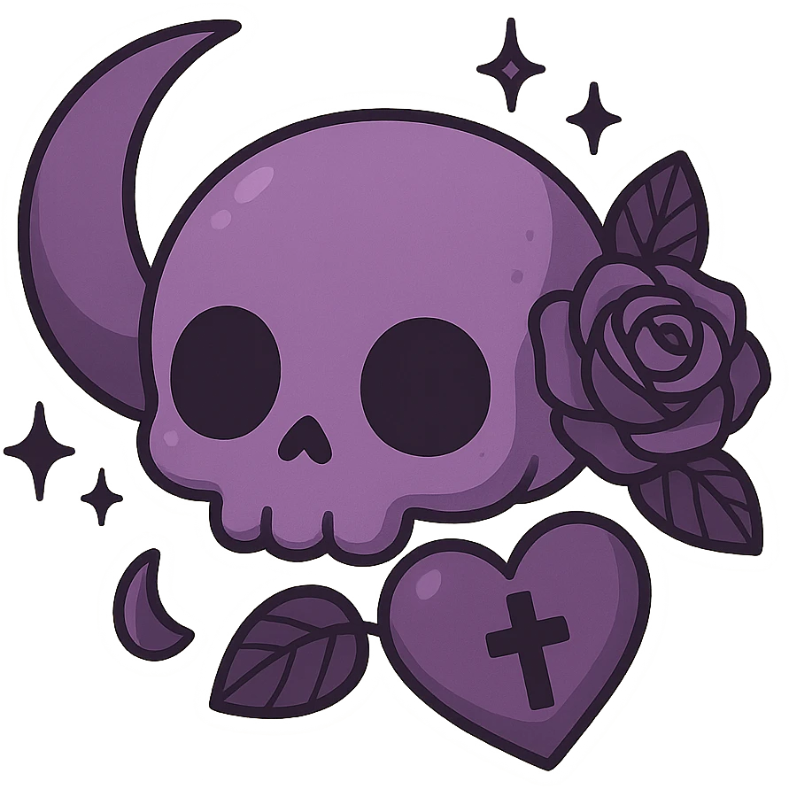 Purple goth object emoji