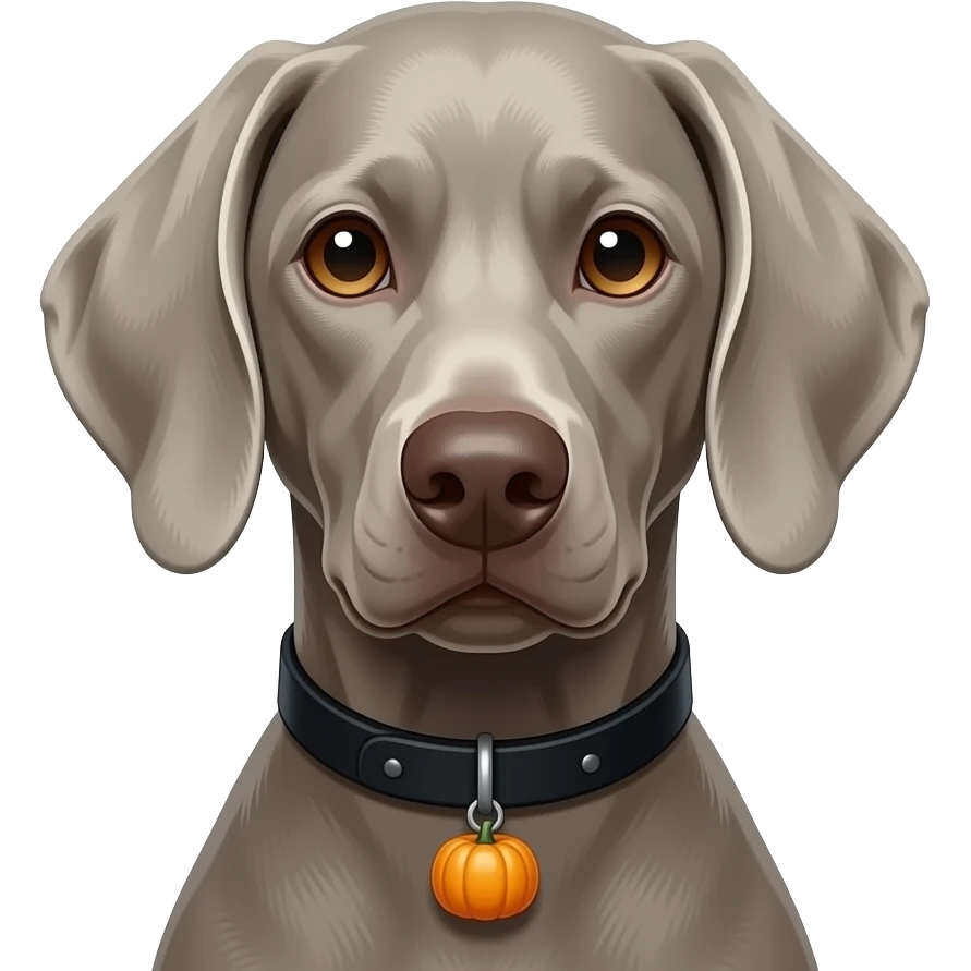 Gray Weimeraner dressed for Halloween emoji