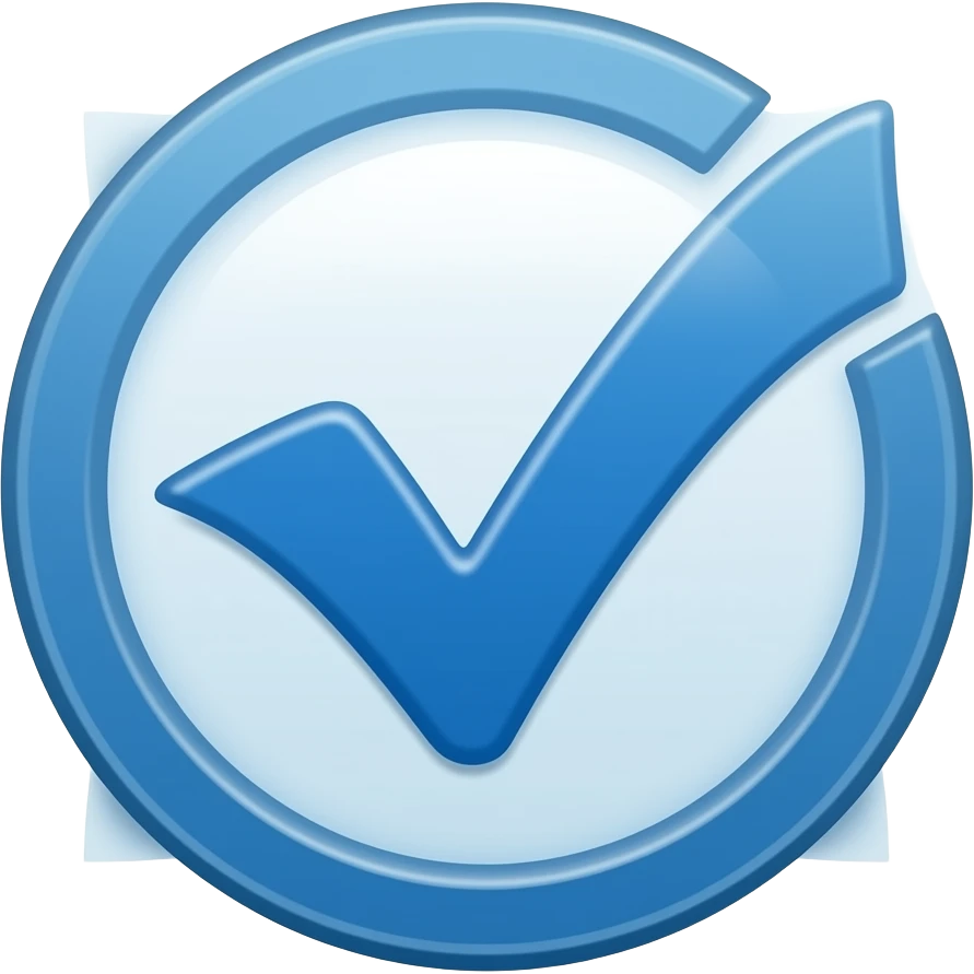 Tick mark ✅ In blue with circular edge and points on circular edge emoji