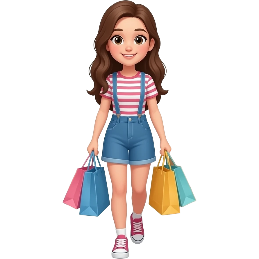 teen girl long hair,bringing bags into room emoji