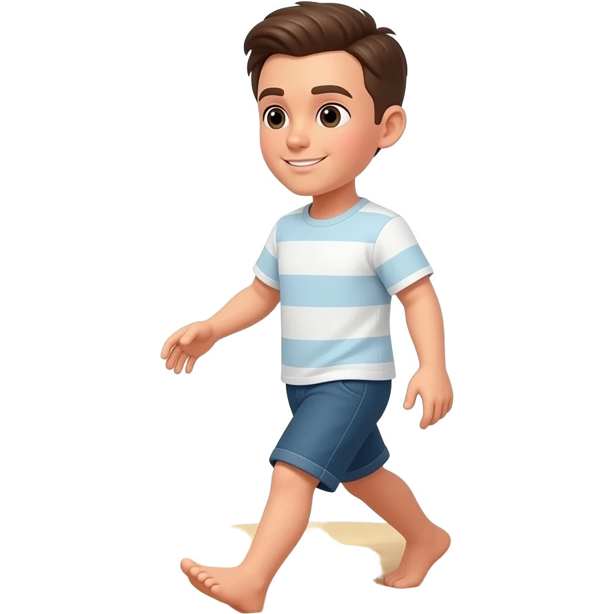 I walk on the warm sand emoji