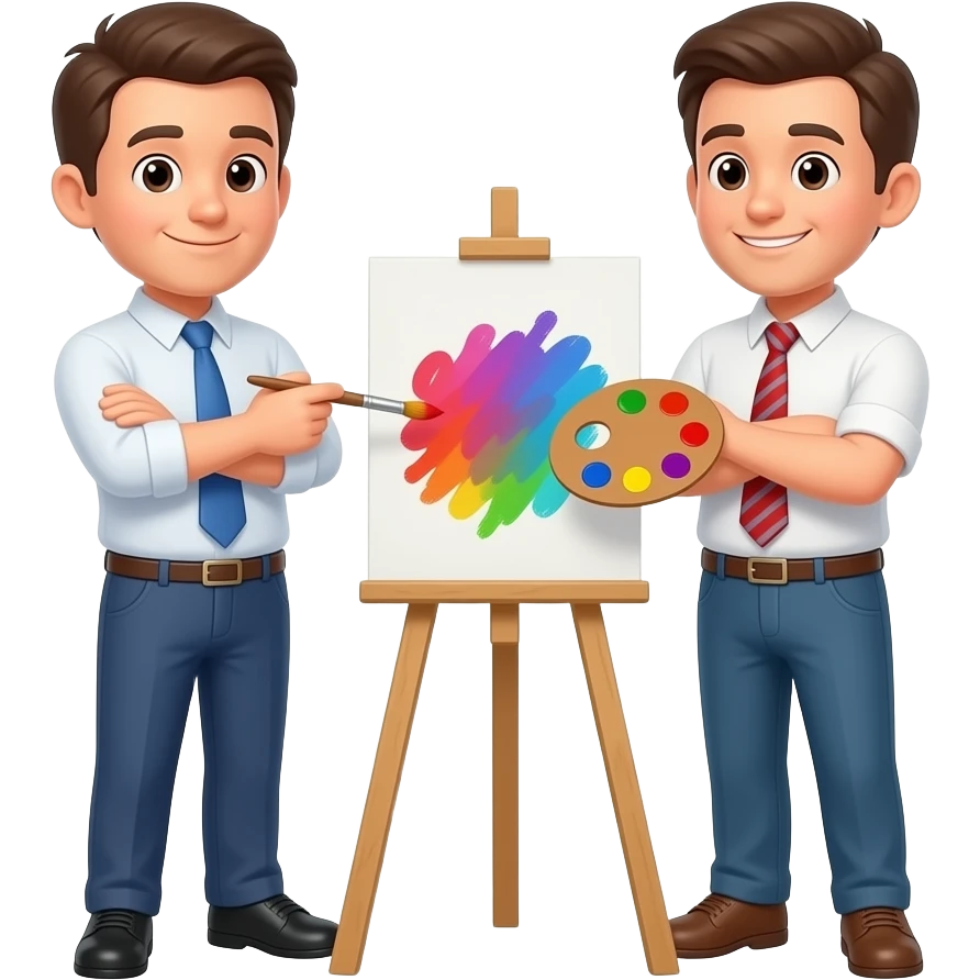 👨🏻‍💼🙎🏻‍♂️💞 🎨🖌️ emoji