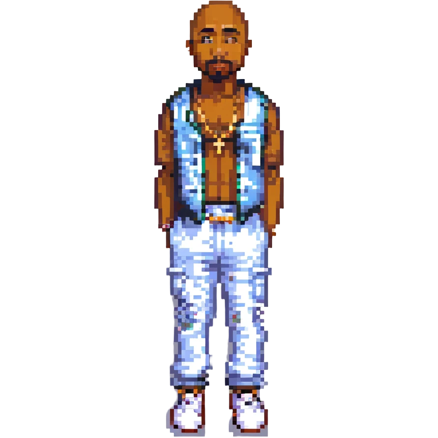 2Pac в полный рост, no background emoji