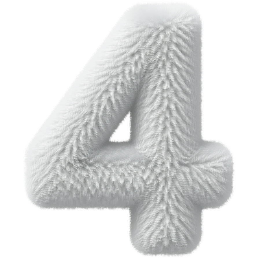 3D rendering, fluffy white letter 