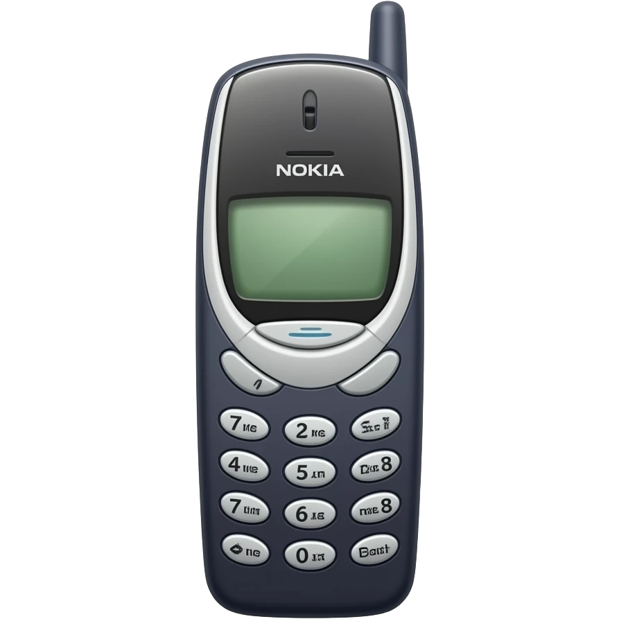 a 1980's style nokia mobile phone with antenna emoji
