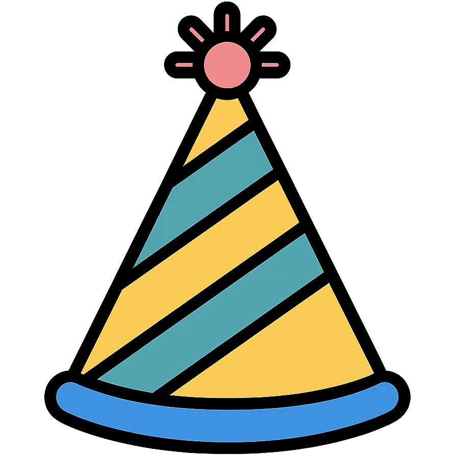 party hat color icon emoji
