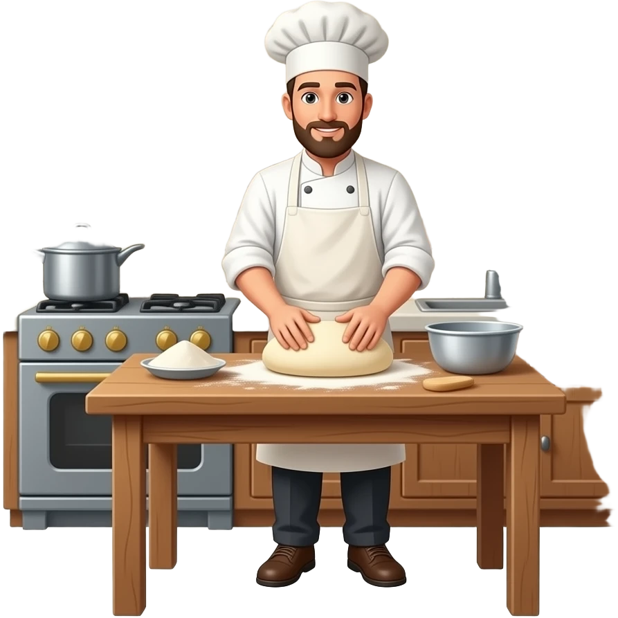Baker making bread emoji
