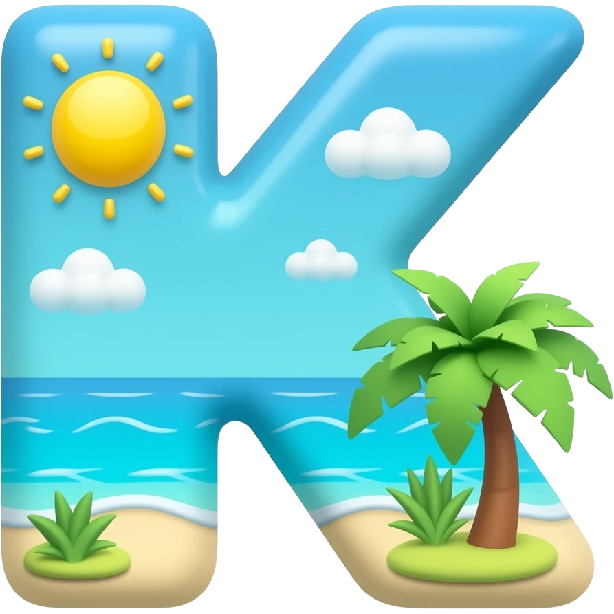 объемная буква К в летней тематике emoji