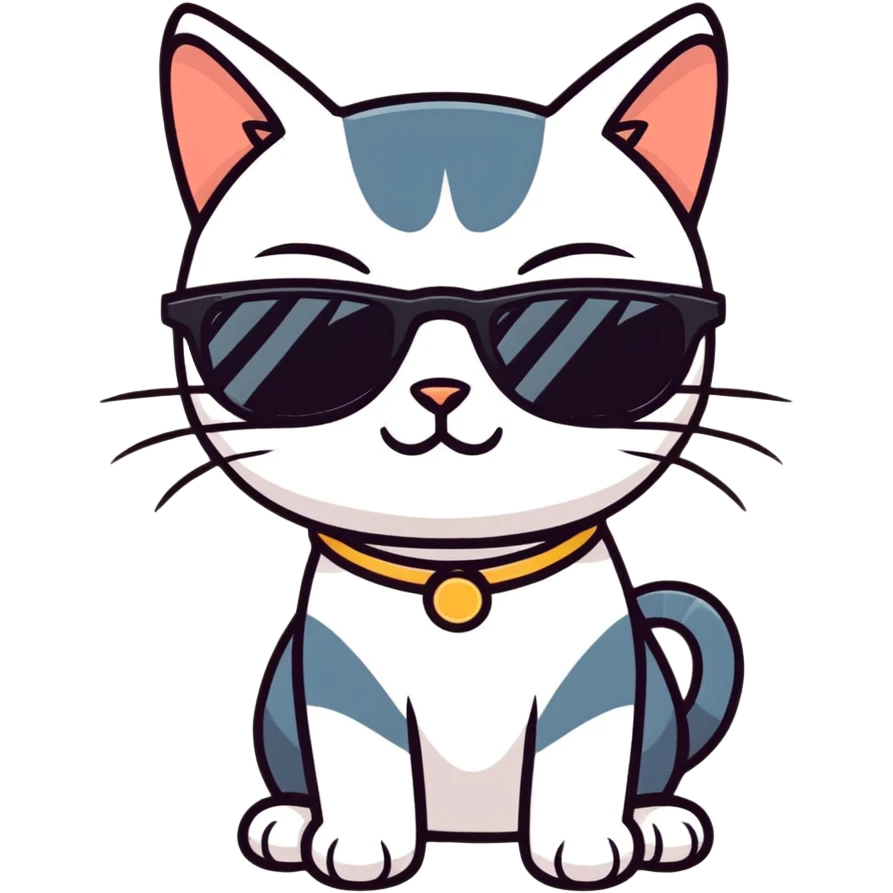 Cat with sunglasses emoji