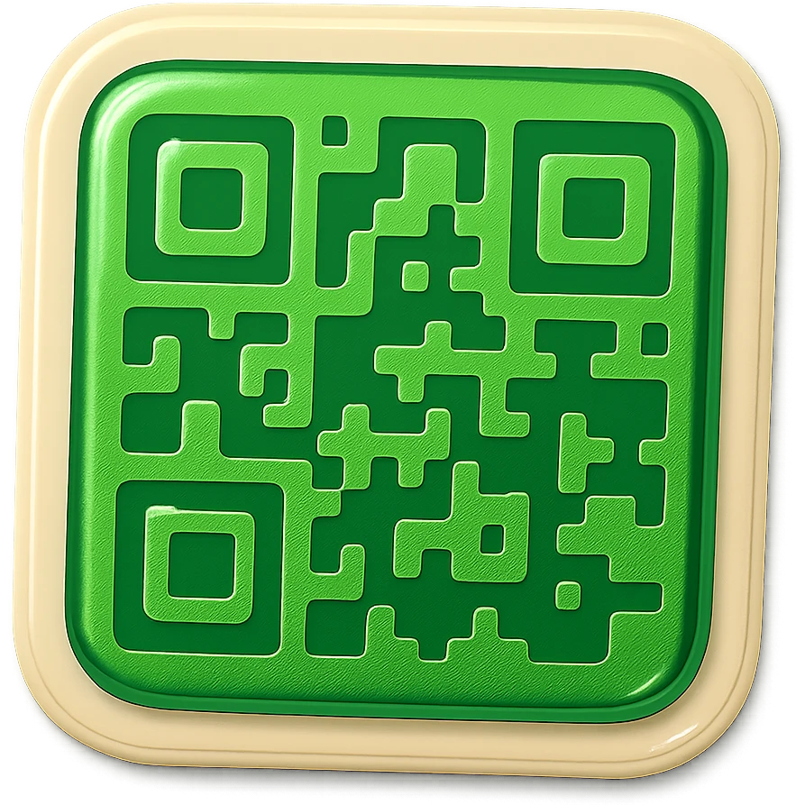 green qr code badge emoji