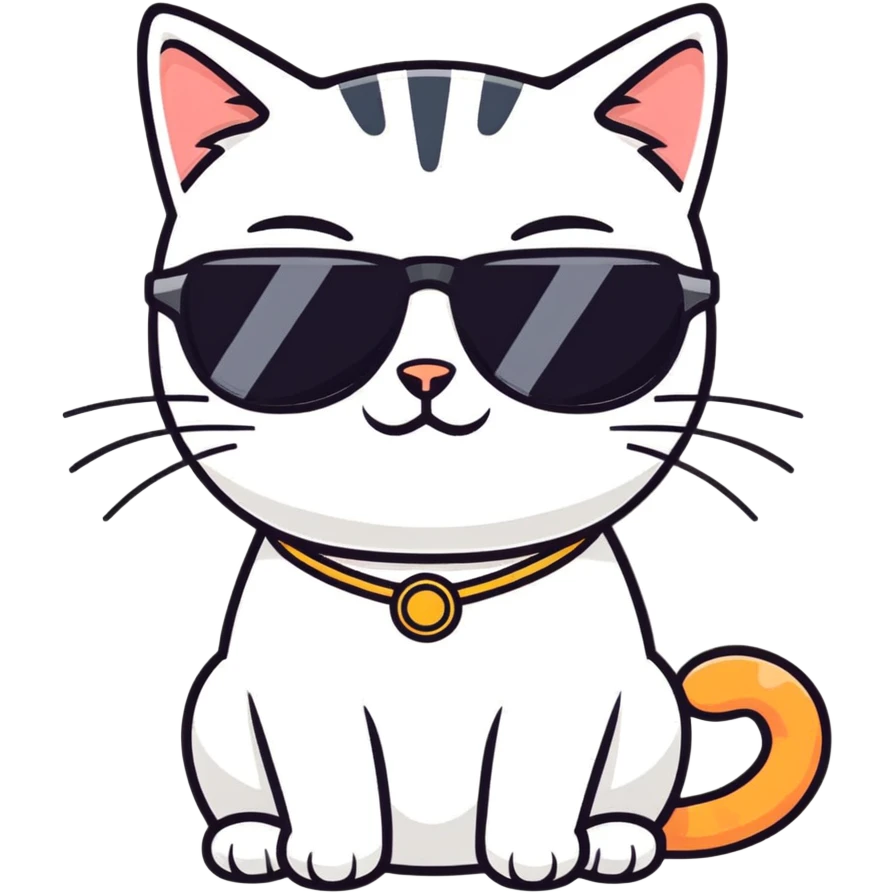 Cat with sunglasses emoji